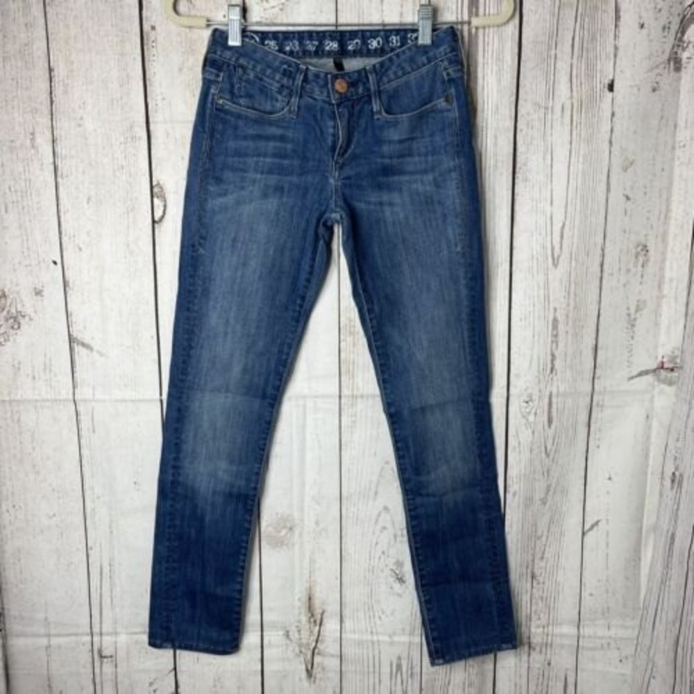 Earnest Sewn Womens Jeans 24 Low Rise Denim Blue Straight